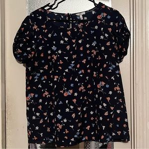 Joie floral blouse short sleeve puff sleeve